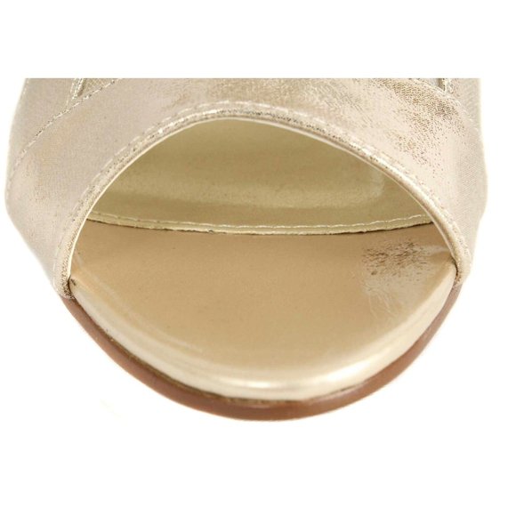 DYEABLES Lotus Champagne Shimmer Open Toe Heels Size 8 - Picture 5 of 9